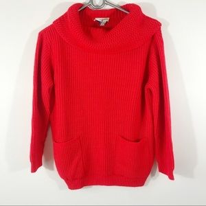 Vintage Peter Freund Red Cowl Neck Sweater, S